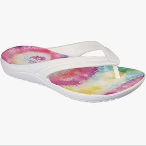 Skechers Foamies Bay Breeze Womens Flip Flops Sandals Tie Dye White Size 7